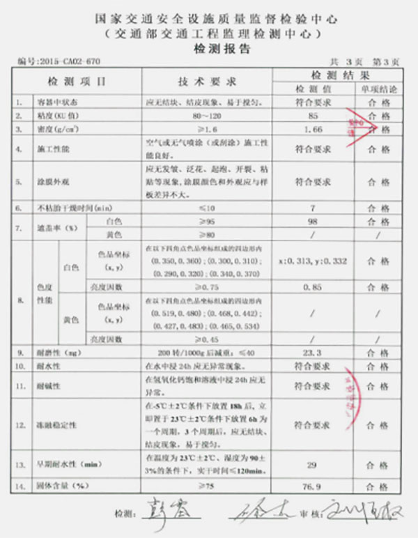 水性路面标线涂料